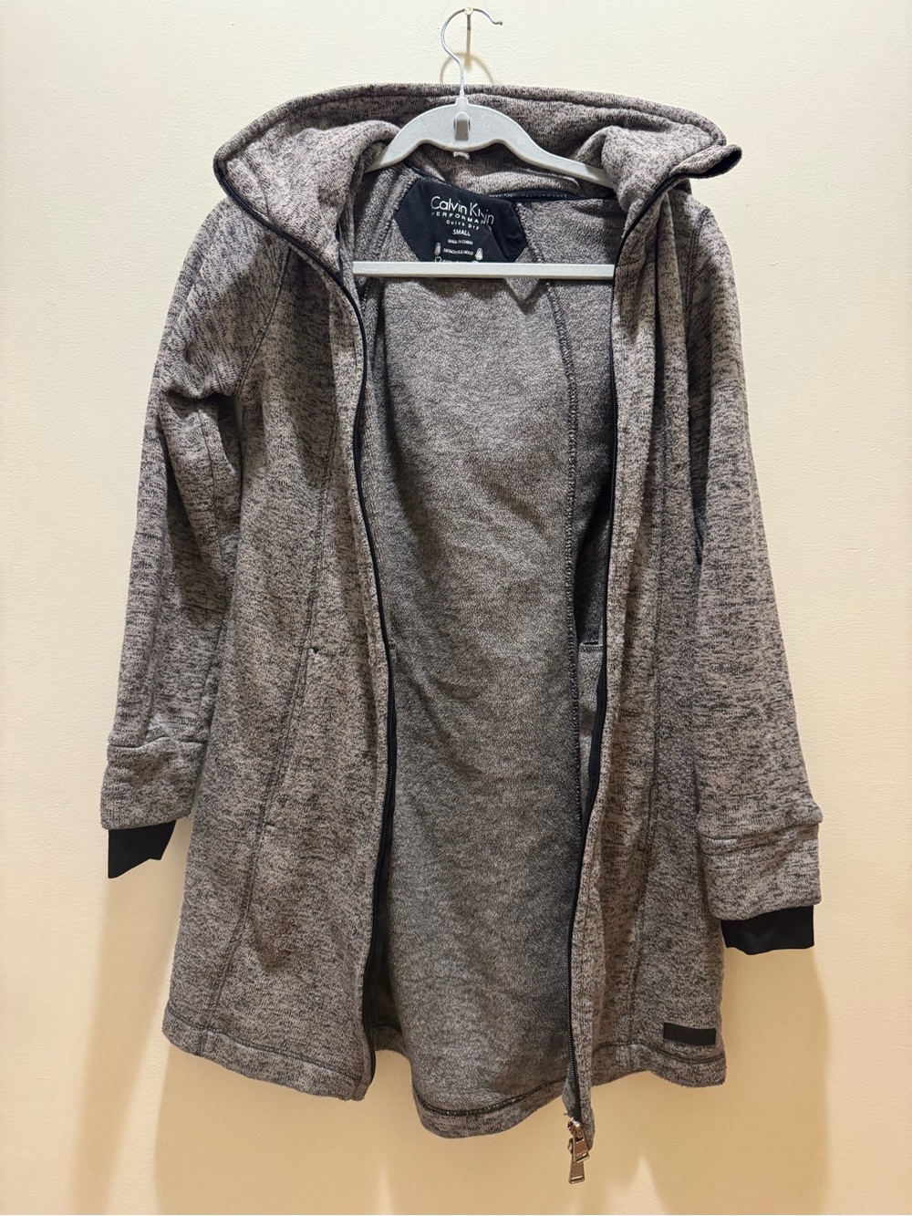 Calvin Klein Performance Women's Heather Gray Hooded Zip Coat Activewear
